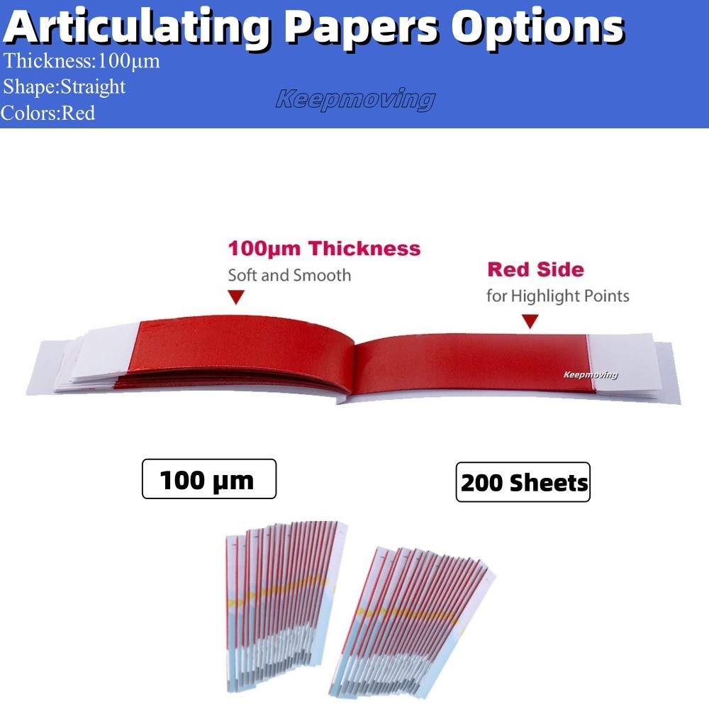 Dental Articulating Papers Double Sided Strips Red/Blue Thin/Think Bite Paper