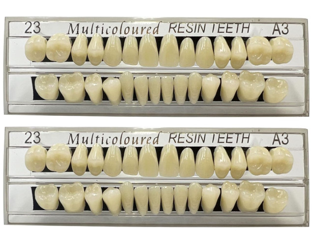 56PCS False Teeth Denture Set Synthetic Resin DIY Replacement A3