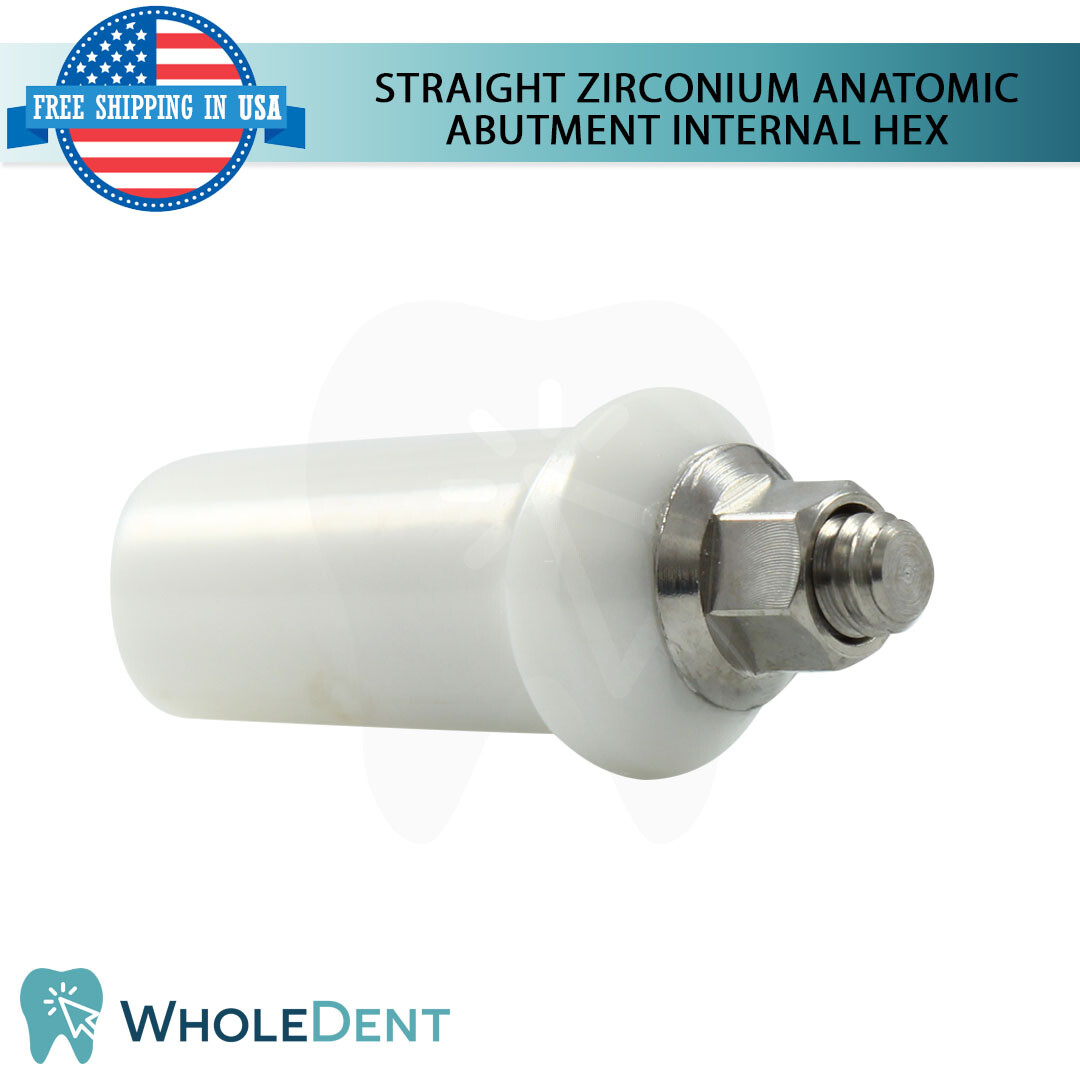 1x Straight Anatomic Zirconium Abutment Int Hex 2.42mm Dental Instrument Ø5.2mm