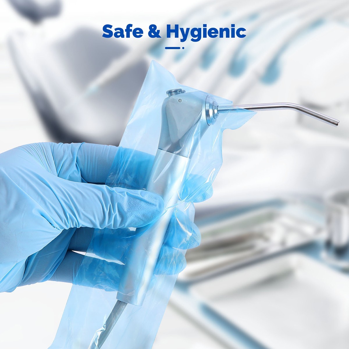 Dental 3 Way Air Water Syringe Handpiece HVE/SE Sleeves Cover 2.5”X10” Clear