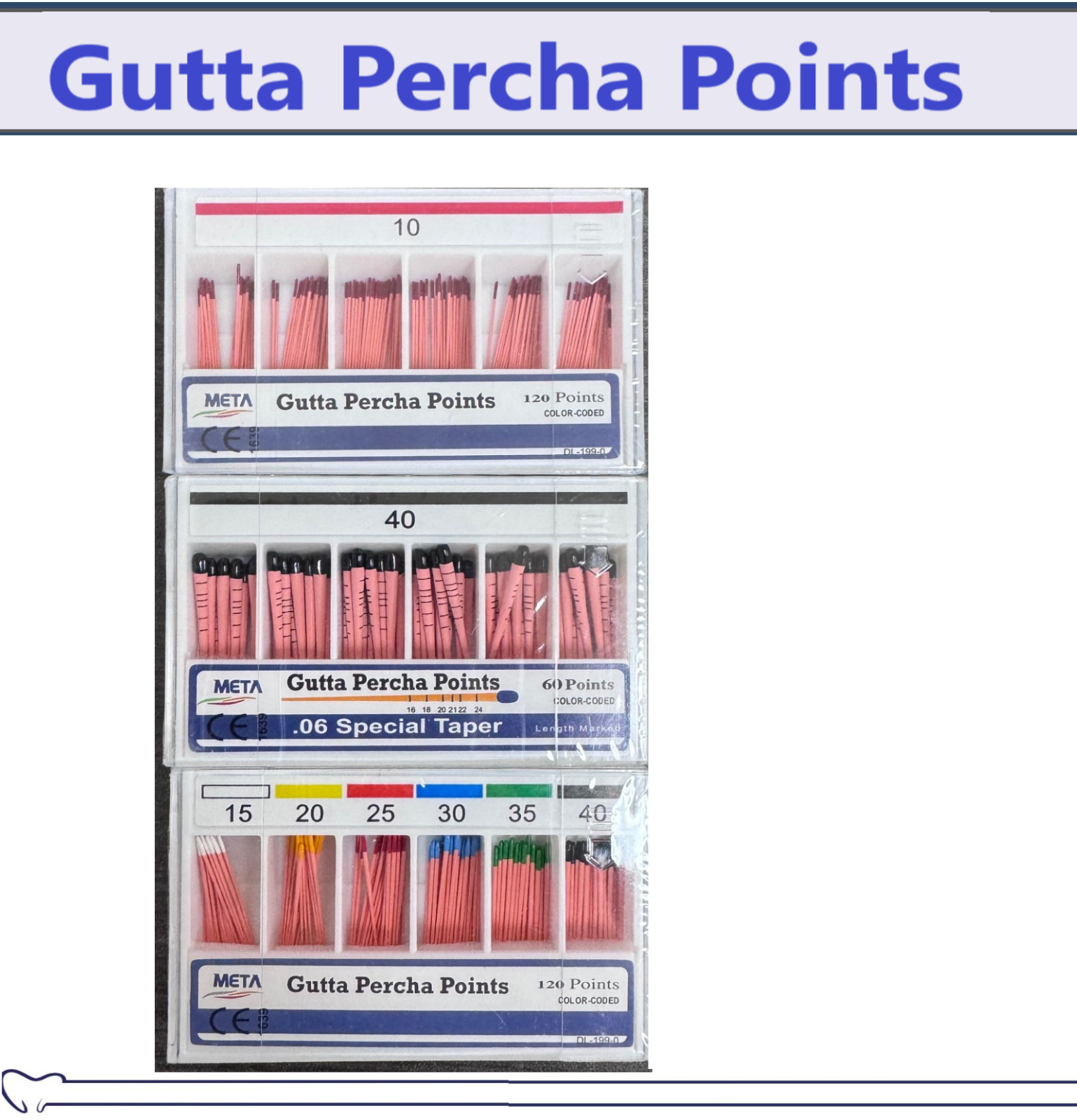 ENDO Gutta Percha Paper Points Taper .04 or .06, All Sizes #15 20 25 35 40 45 50
