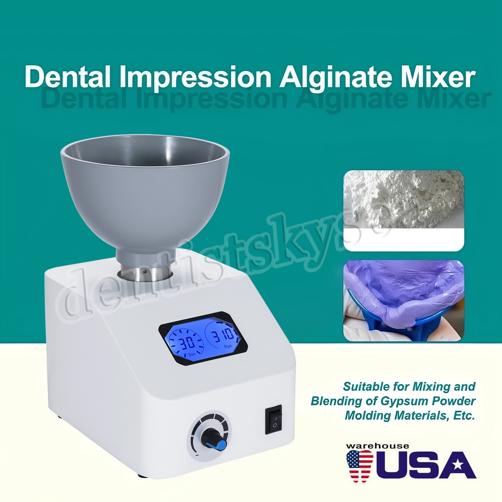 High-End Dental Printing Die Mixer Machine Alginate Dentistry Tools USA STOCK