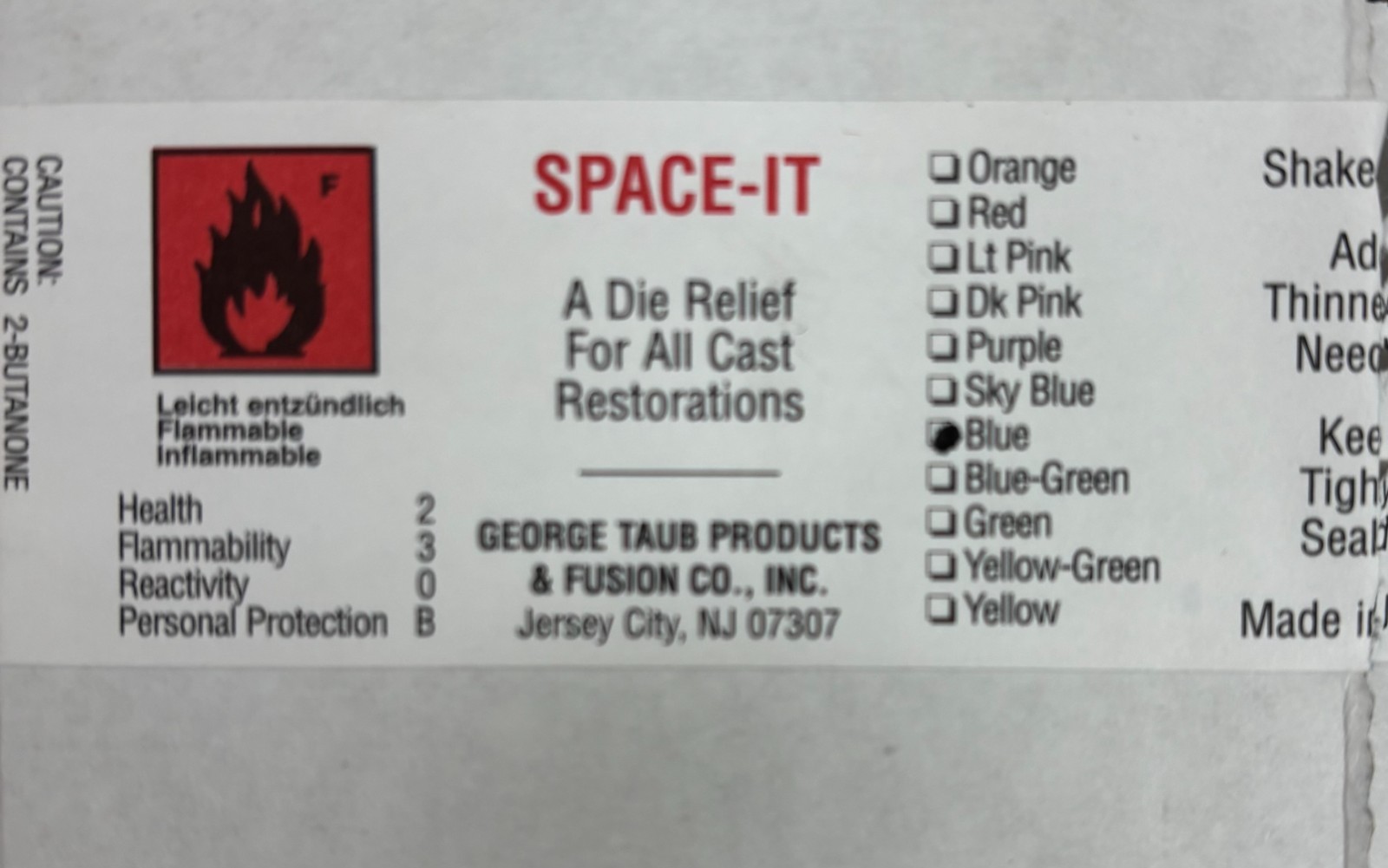 George Taub [TRU-FIT] Die Spacers 4oz Gold Color & Silver Color