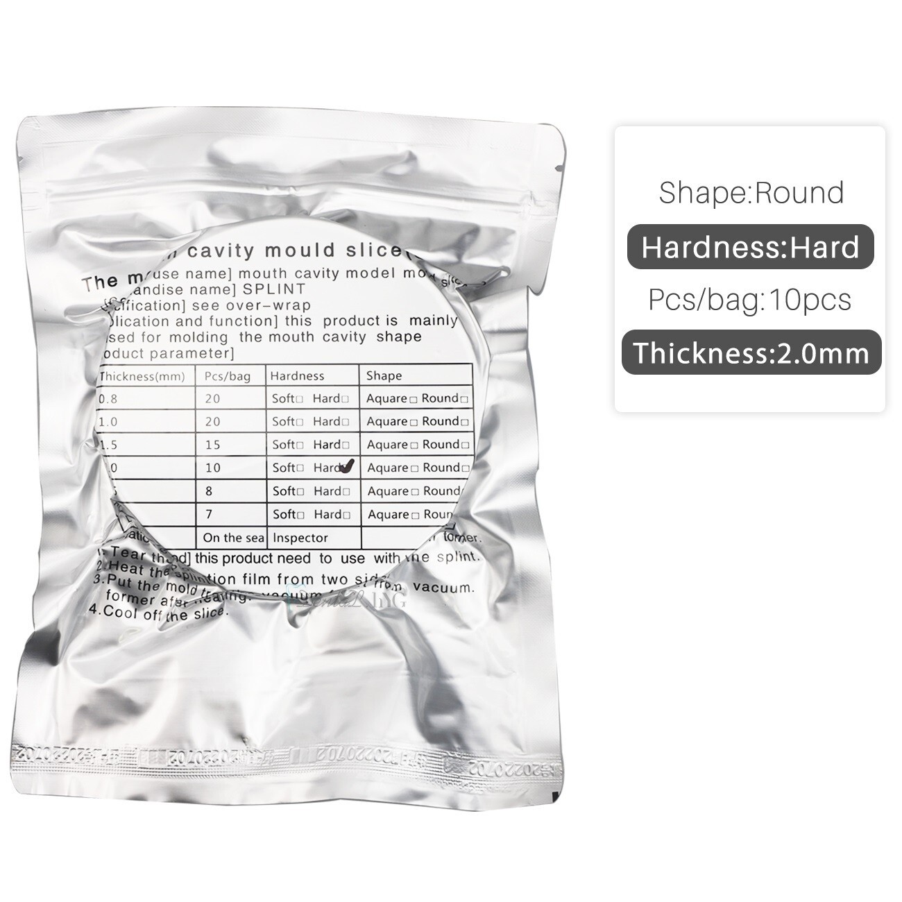 2.0mm Dental Splint Thermoforming Material for Vacuum Forming Hard Round Shape
