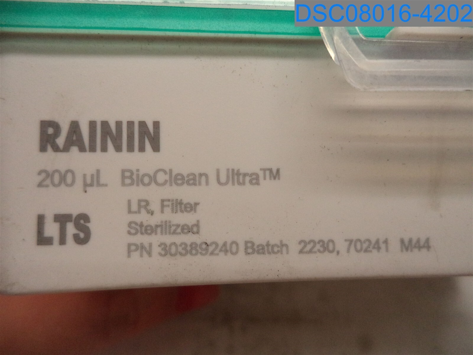 EMPTY CASE Rainin: 200 ?L BioClean Ultra LTS, LR, Filter, Steralized, 30389240