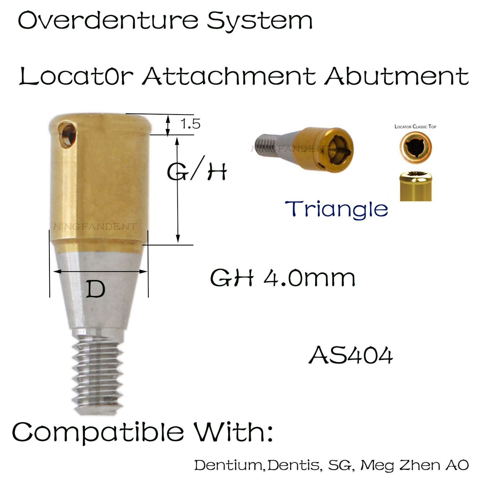 Dentiumm/Dentis/SG/Mega Gen Overdenture Locator Abutments For 3.0/4.0/5.0mm GH