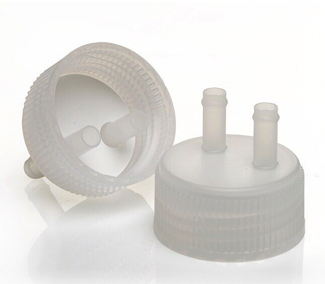 (4/Cs) THERMO Nalgene PP 48mm 2-Port Screw Cap Closure for Biotainer Carboy 2560