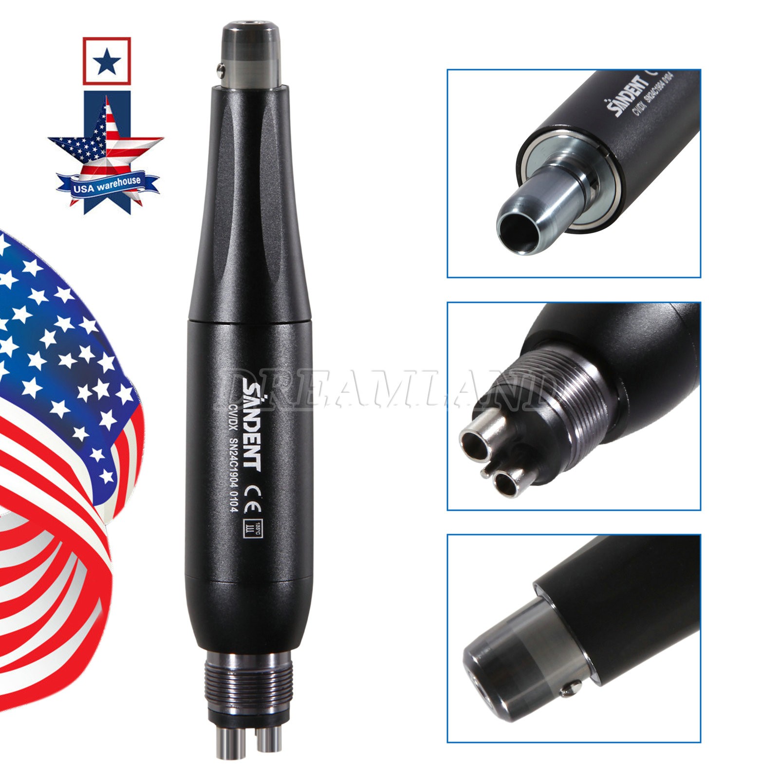 360° Swivel Dental Hygiene Prophy Handpiece Air Motor 4Hole 4:1 Nose Cone Angles