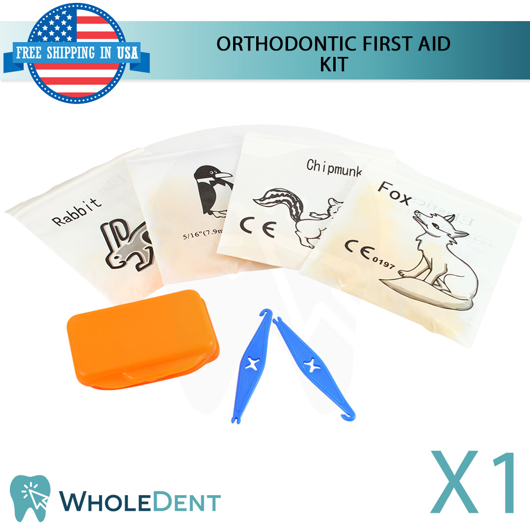 Orthodontic First Aid Kit Emergency Home Use Elastics Rubber Bands Wax Dental