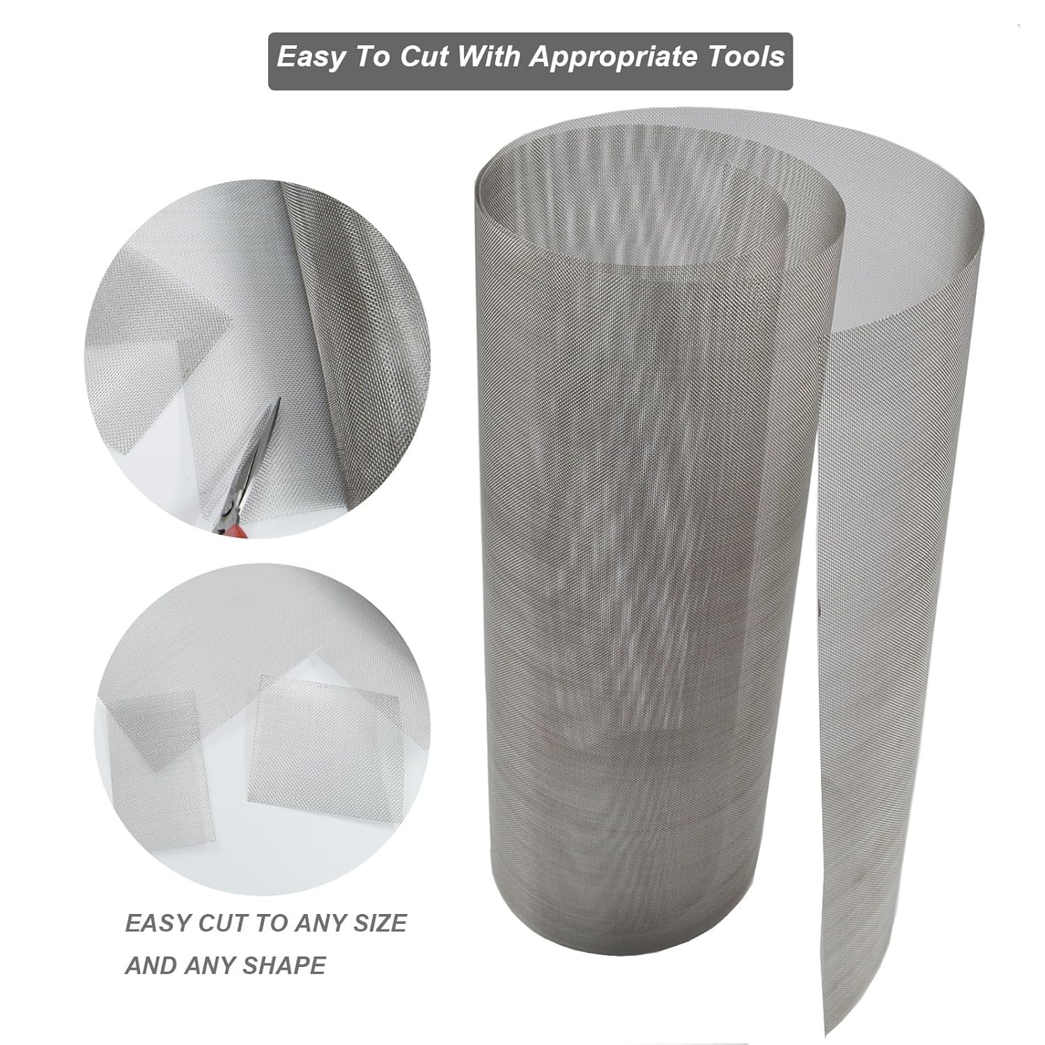 Stainless Steel Mesh Screen 20Mesh 15.7×47.2in Woven Wire for Vent DIY Projects