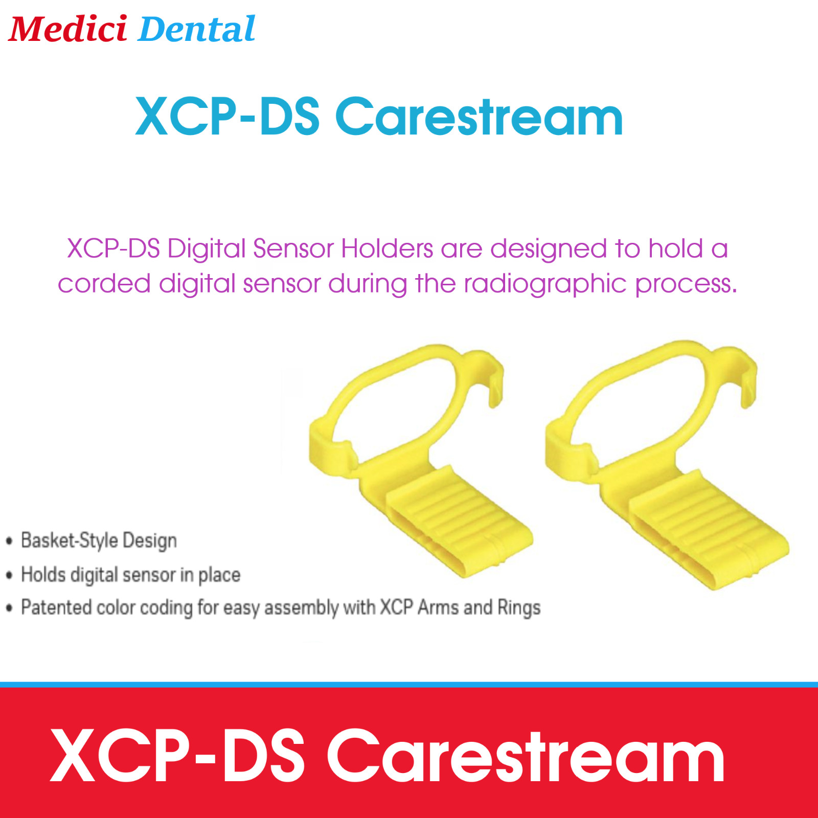 Dental X-Ray XCP-DS Carestream Kodak 6100 Sensor Holder 2H Posterior Basket 3/Pk
