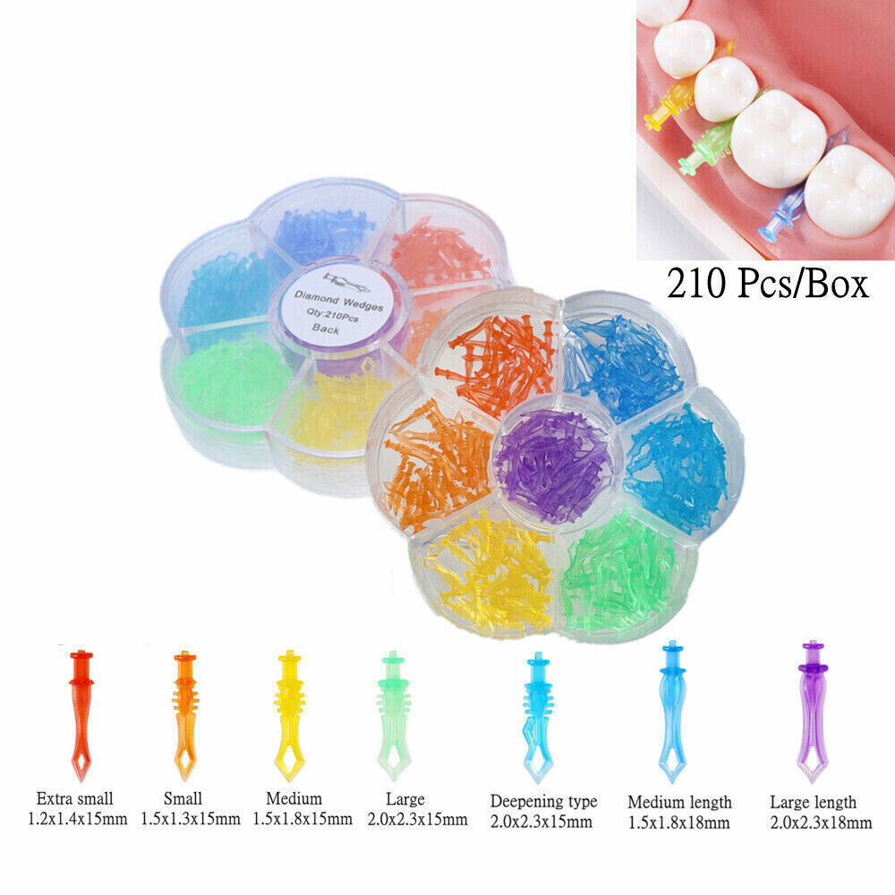 10Boxes Dental Plastic Colorful Diamond Wedges Interdental Wedge Matrices