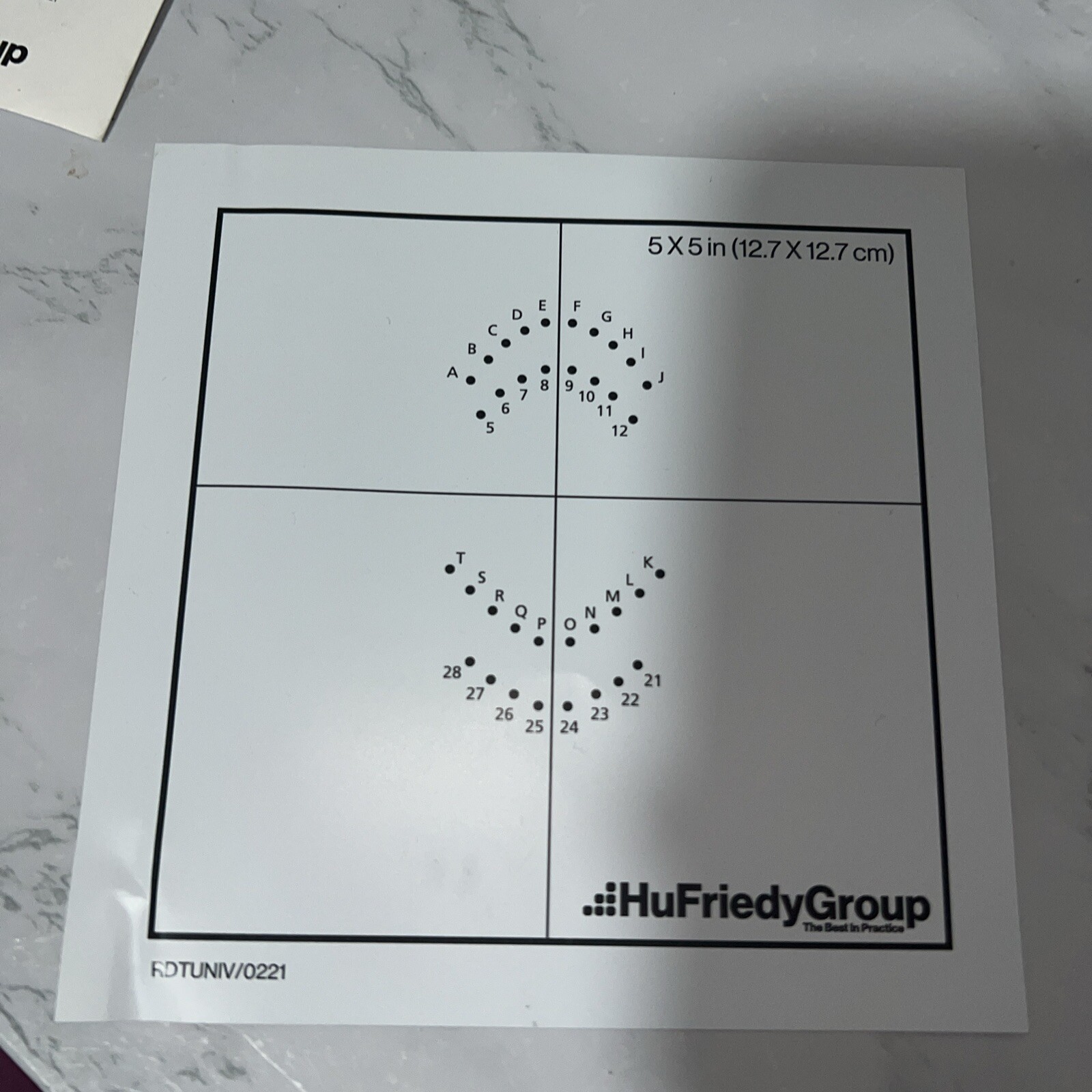 Two-sided Universal System Rubber Dam Template 1 Sheet HuFriedyGroup