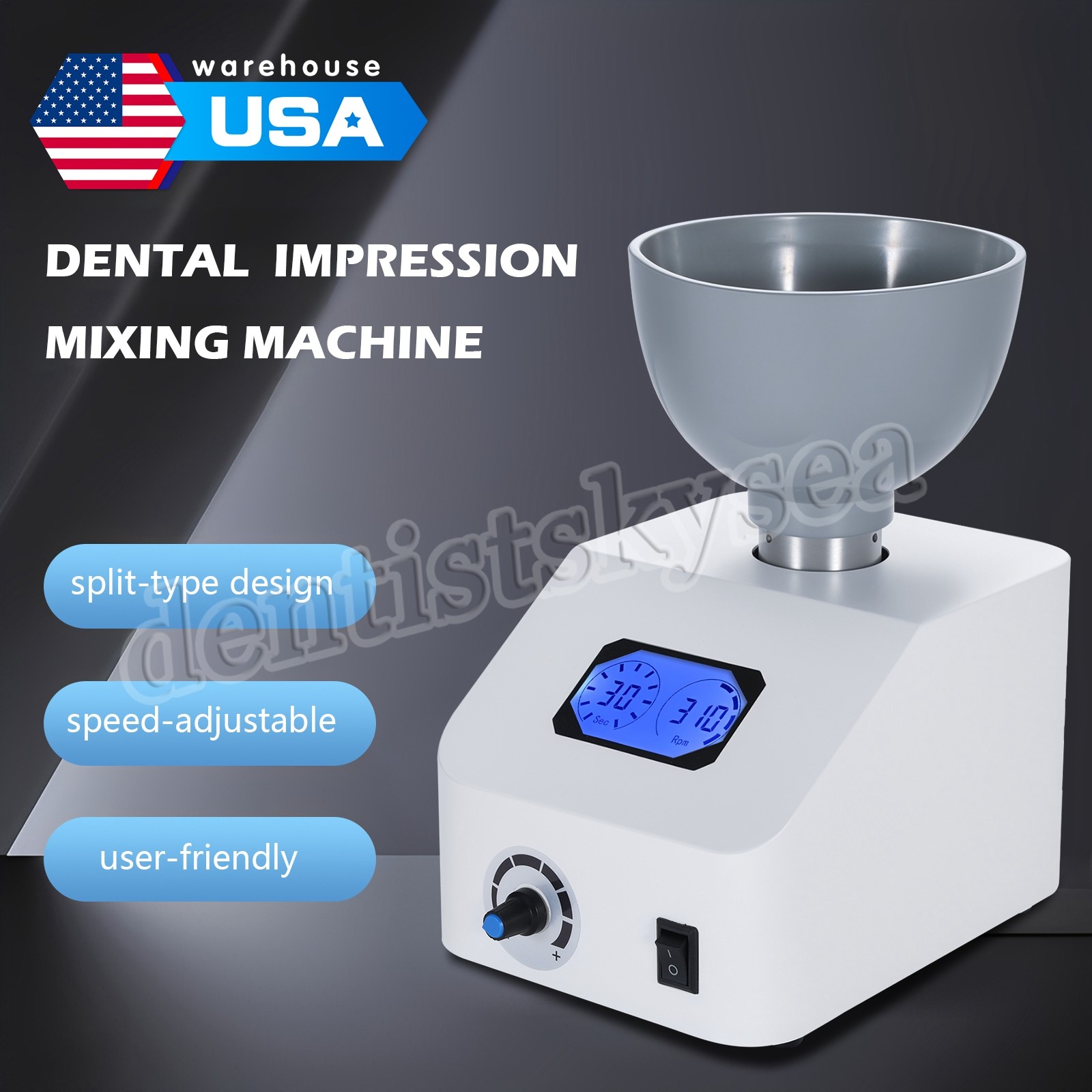 High-End Dental Printing Die Mixer Machine Alginate Dentistry Tools USA STOCK