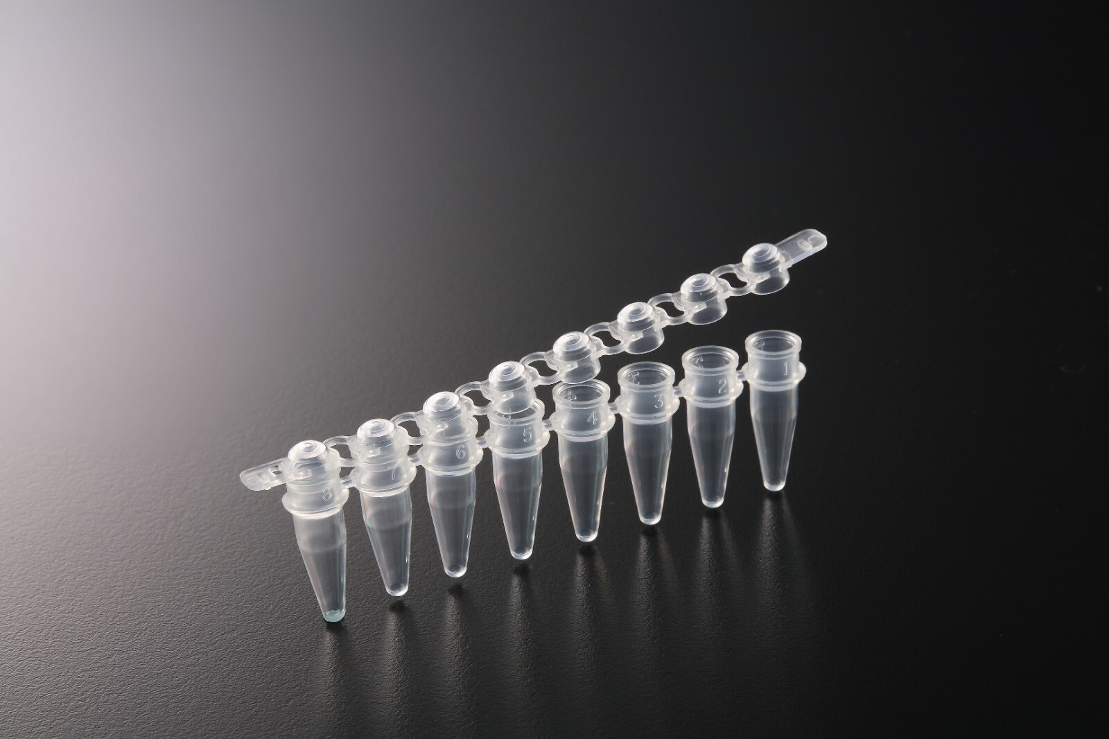 8-Tube PCR Strip Tubes for All PCR Machines (120/box, caps included)