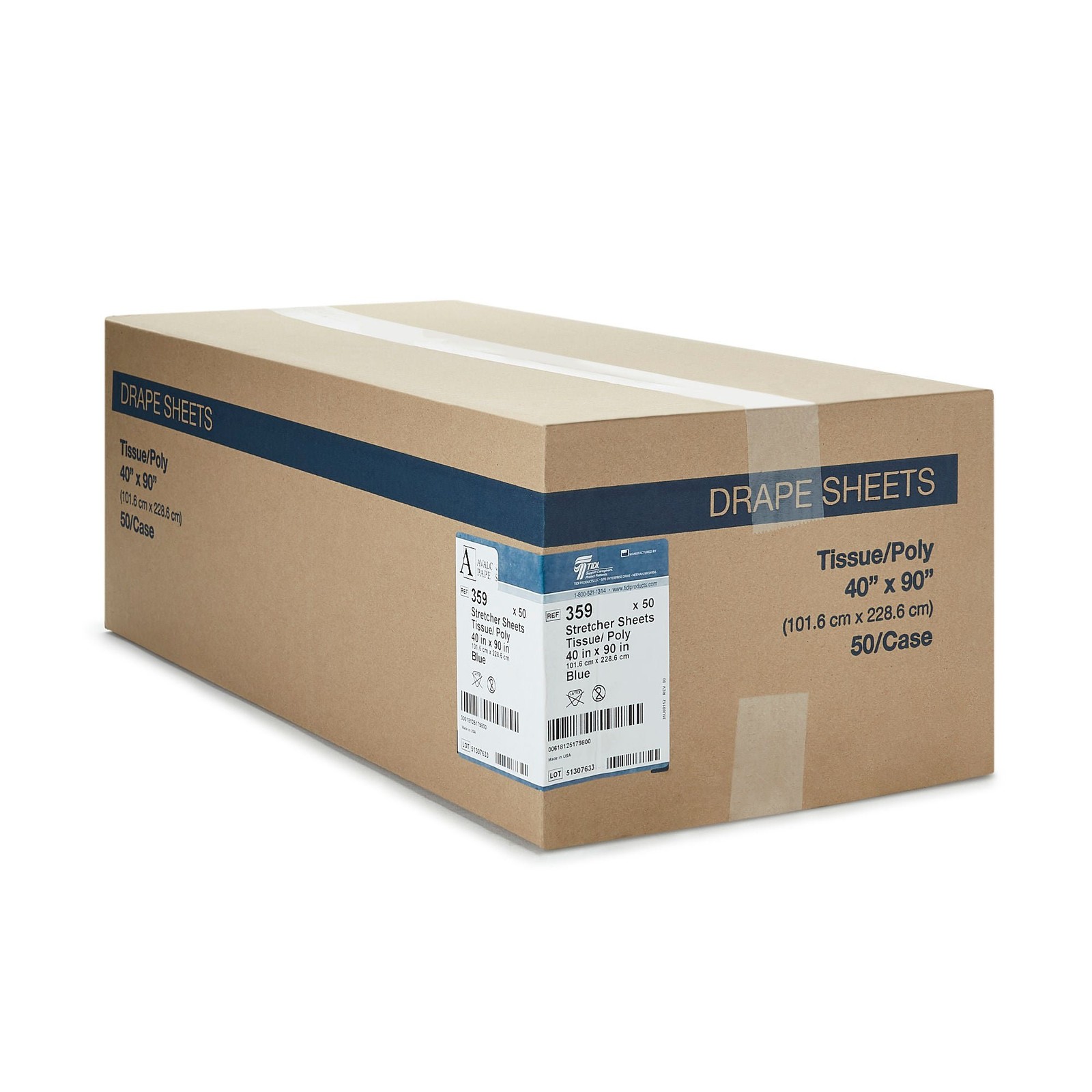 Avalon Stretcher Sheet Blue 40 X 90 Inch 359 50 per Case