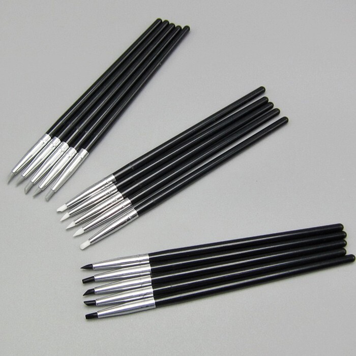 5Pcs/Kit Dental Adhesive Composite Silicone Brush Pen Resin Cement Porcelain Pen