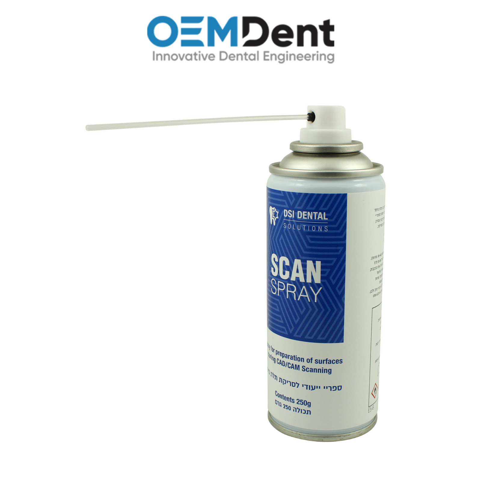 Dental 3D Extra-Oral Scanning Spray 250ml Non-Reflective Coating CAD/CAM