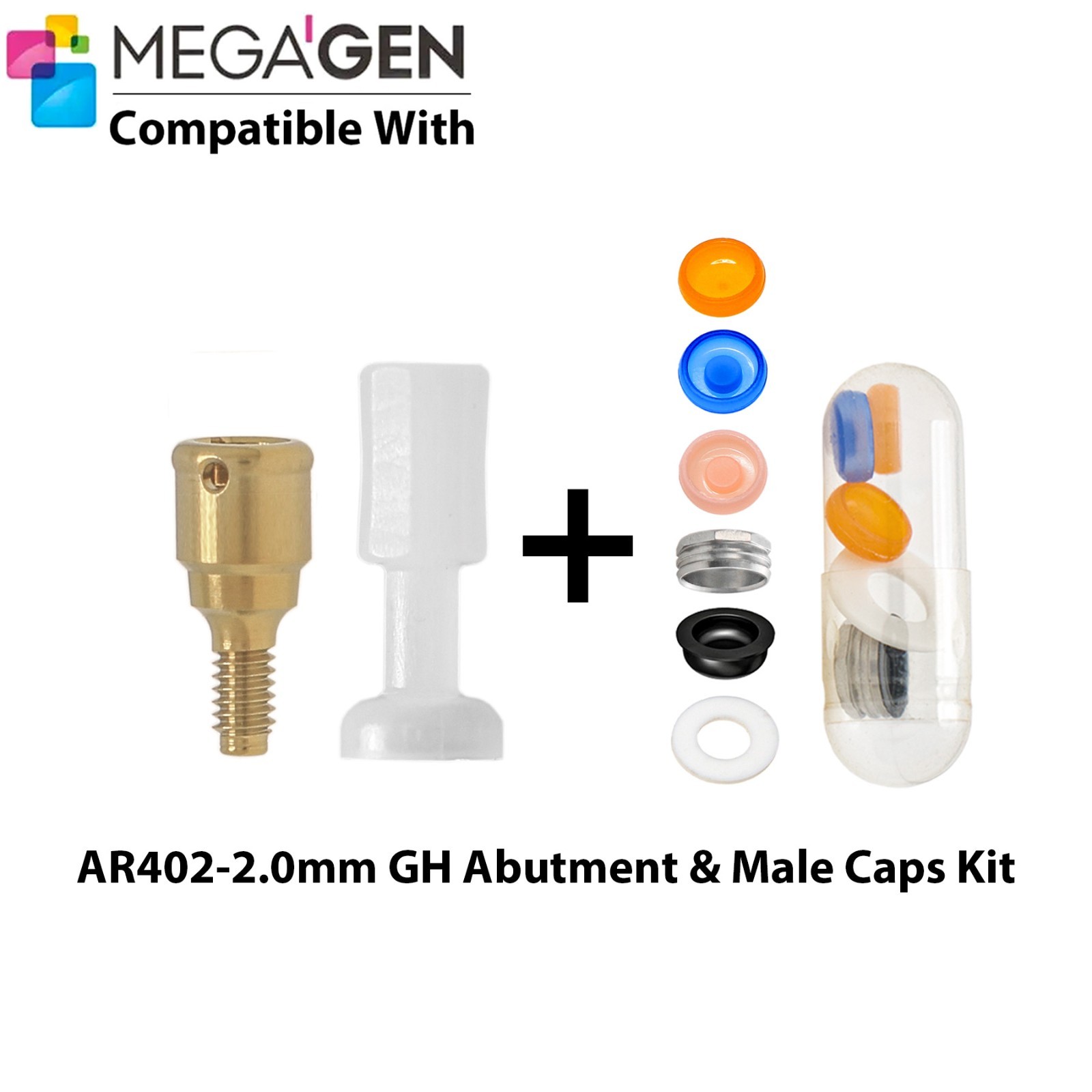 For MegaGen AnyRidge Locator Abutment GH 1-7mm & Overdenture Male Caps Removable