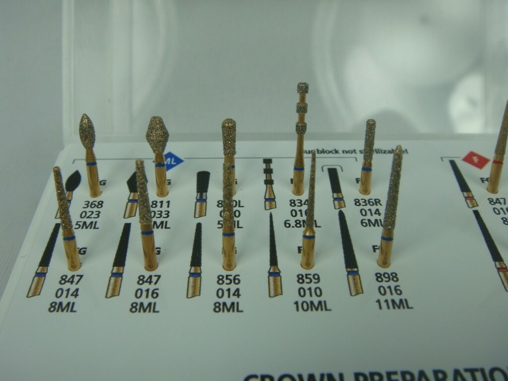 Coltene Diatech Crown & Bridge Preparation Kit of 14 Multilayered Gold Plated
