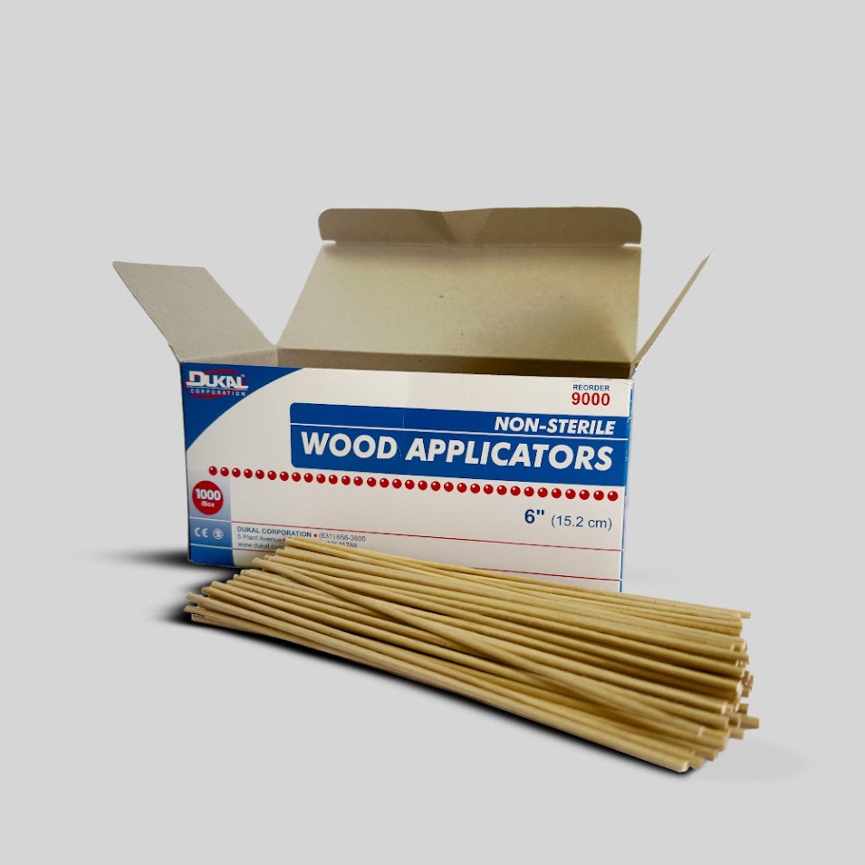 Dukal Wood Applicators, 6″ Non-Sterile, 1,000/Box, MPN 30121
