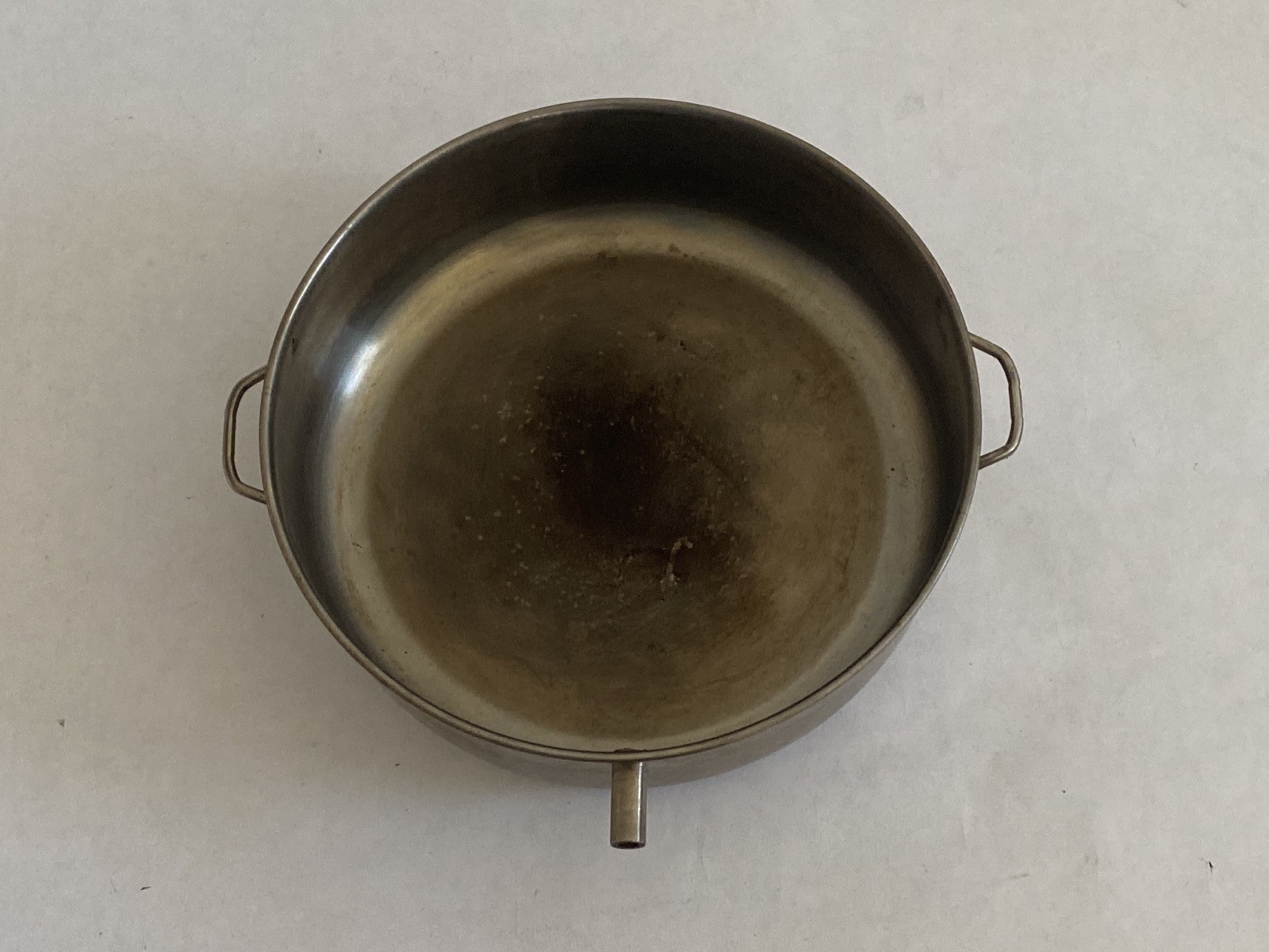 Stainless Water Bath Pan w/ Drain Nozzle & Handles 7-5/8” ID No Lid LAB USE ONLY