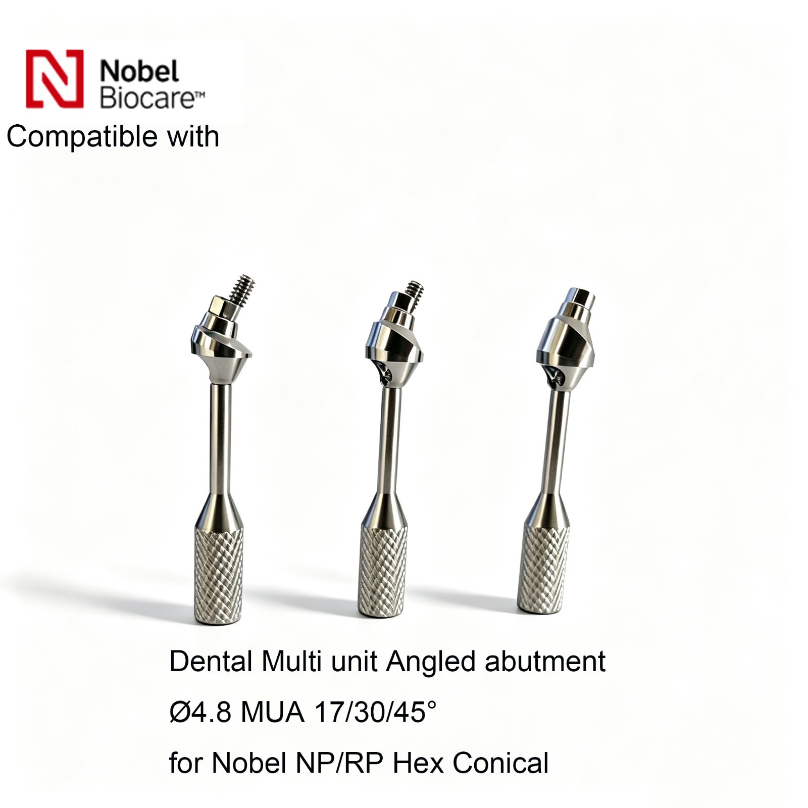 Dental Multi unit Angled abutment Ø4.8 MUA 17/30/45° for Nobel NP/RP Hex Conical
