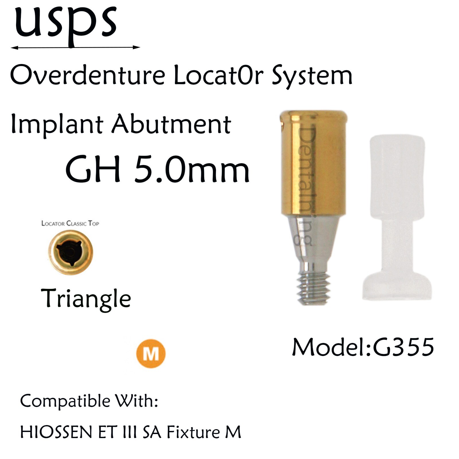 Hiossen Implant system Locator Abutments 3.5mm Dia/1-6.0mm GH Straight Tapered