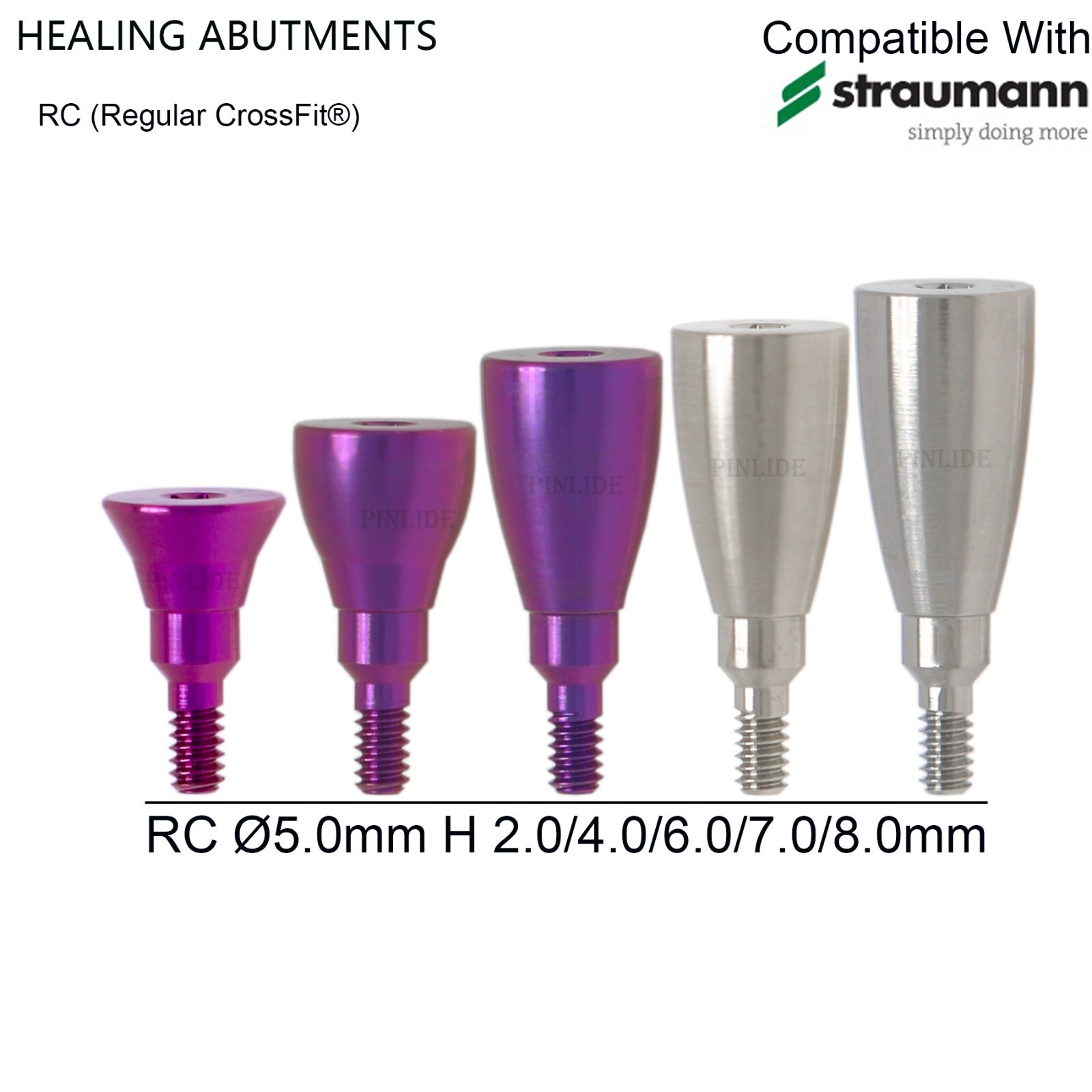 5Pcs/Set US Dental Healing Abutment Cap NC/RC for Straumann ITI-Bone Level NC/RC