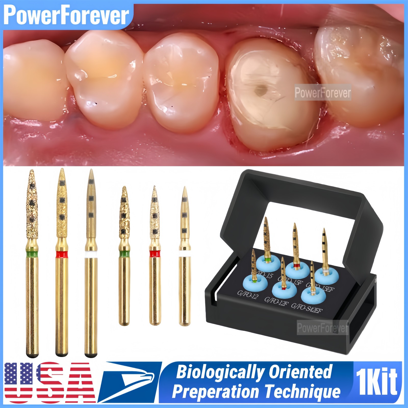 USA Dental BOPT Bur Vertical Diamond Biologically Oriented Preperation Technique