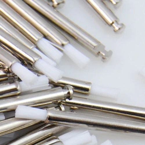 100 Nylon Latch Flat Dental Prophy Polishing Color Polisher Brush Prophylaxis