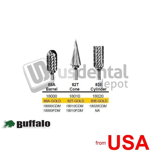 BUFFALO Abbott-Robinson 82T Cone Diamond Cut Tungsten Carbide HP Bur, Coa 424885