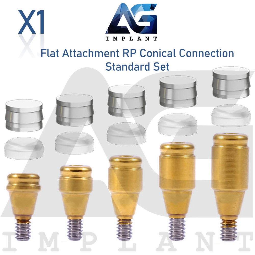 Flat Attachment Abutment Standard Silicone Set RP Conical Connection