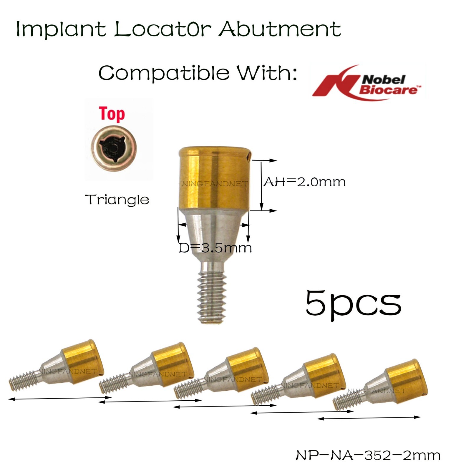 For Nobel active Implant Locator Abutment Screw 3.5mm NP