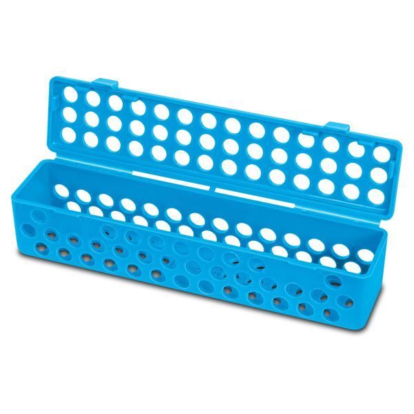 Plasdent Instrument Steri Container – Neon Blue, 8″ x 1-3/4″ x 1-3/4″