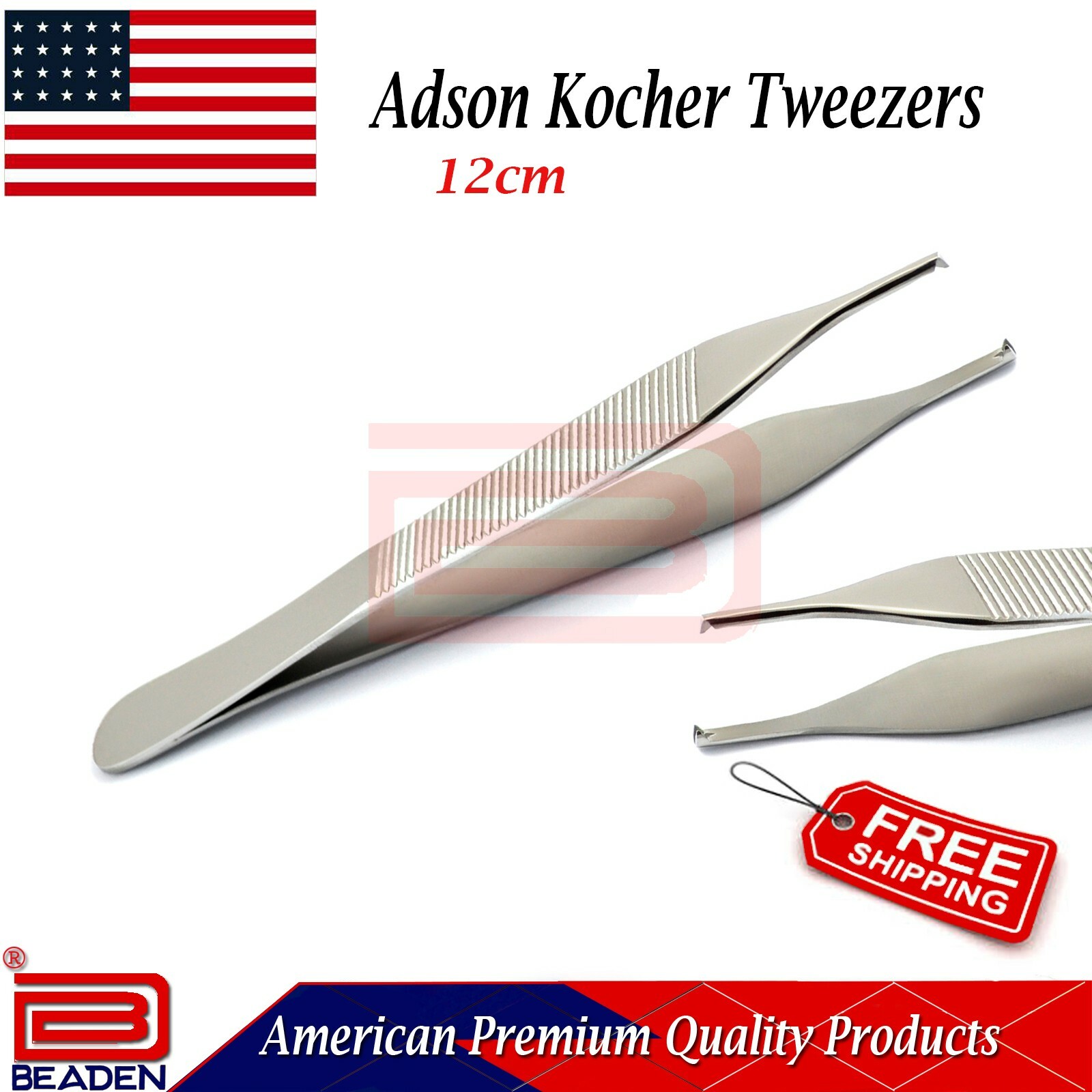 Dental Adson Kocher Tweezer Medical Toothed Forceps Surgical Instruments 12CM