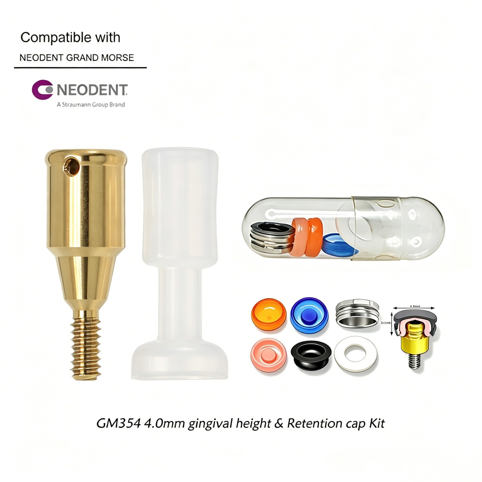 Neodent GM Overdenture Abutment Removable Anchor for NEODENT GRAND MORSE 1-6mm G