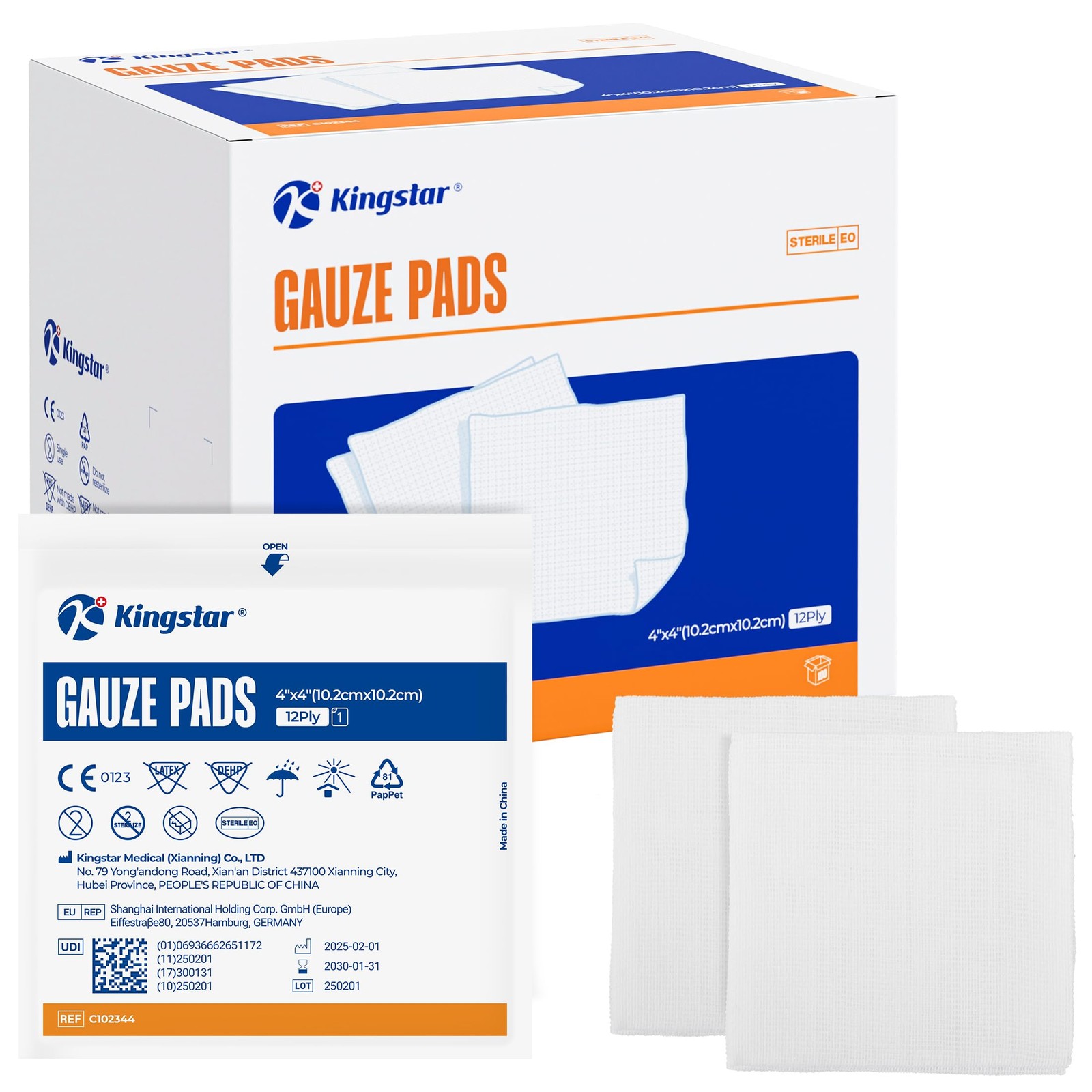 100 Pack Sterile Gauze Pads 4×4 Inch 4″x4″(Pack of 100), 4″x4″ 100