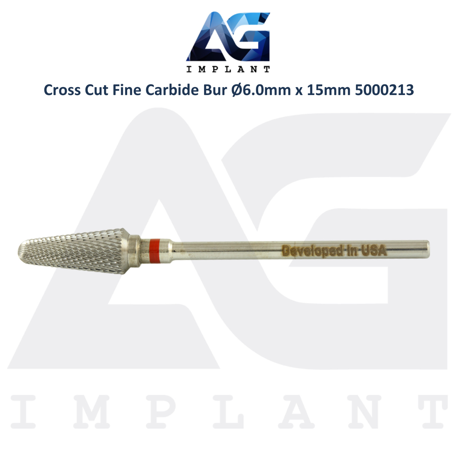 Dental Cross Cut 5000213 Fine Carbide Bur Ø6.0mm x 15mm Lab Supplies