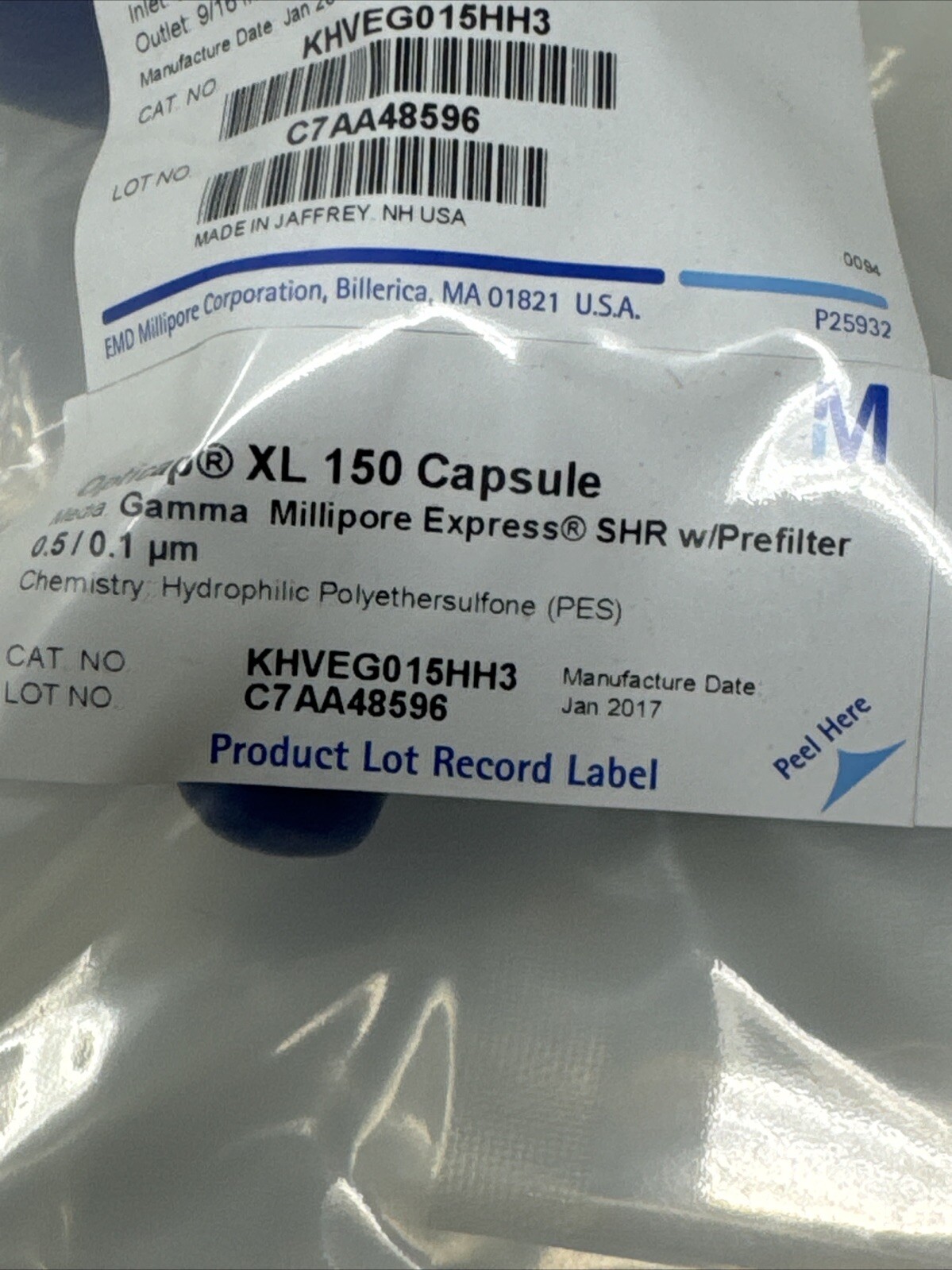 MILLIPORE Opticap XL 150 Express SHR Capsules 0.5/0.1um KHVEG015HH3 Lab Supply