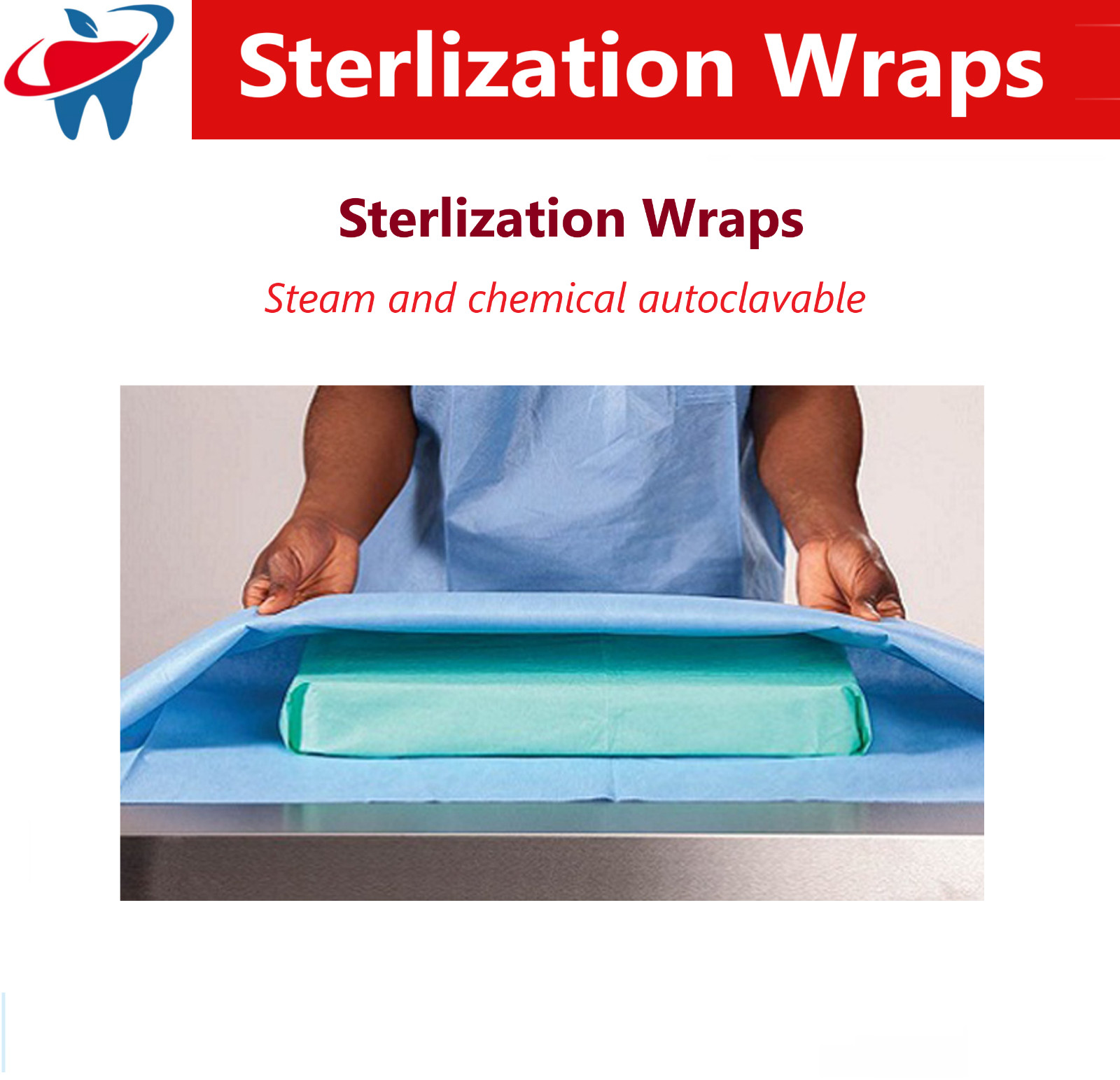 Medical Autoclavable CSR Sterilization Wraps 12″ x 12″ Blue 500/Pk Dental Wrap