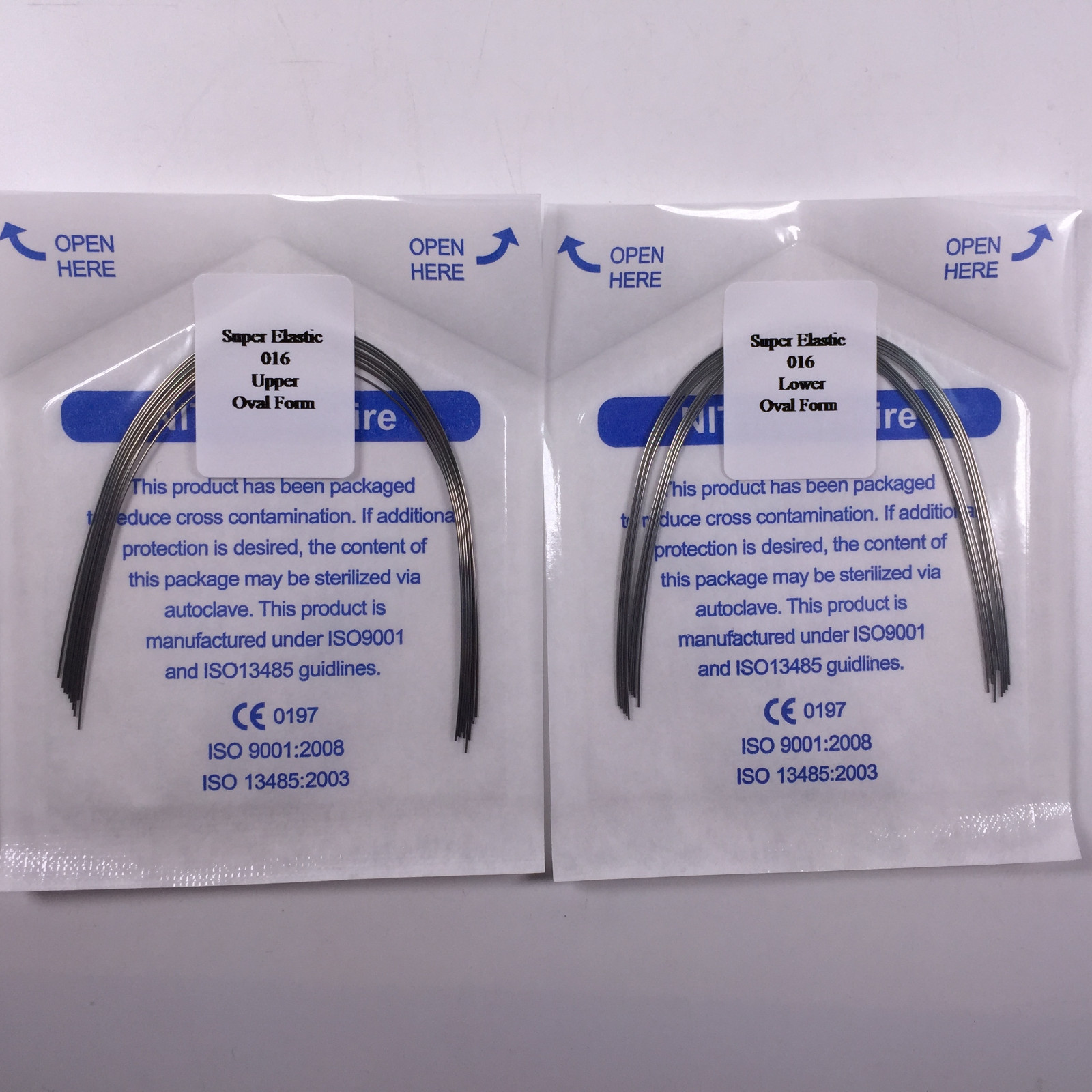 Dental Niti Super Elastic Arch Wires Round Orthodontic Oval Ovoid 012-020 Up/Lo