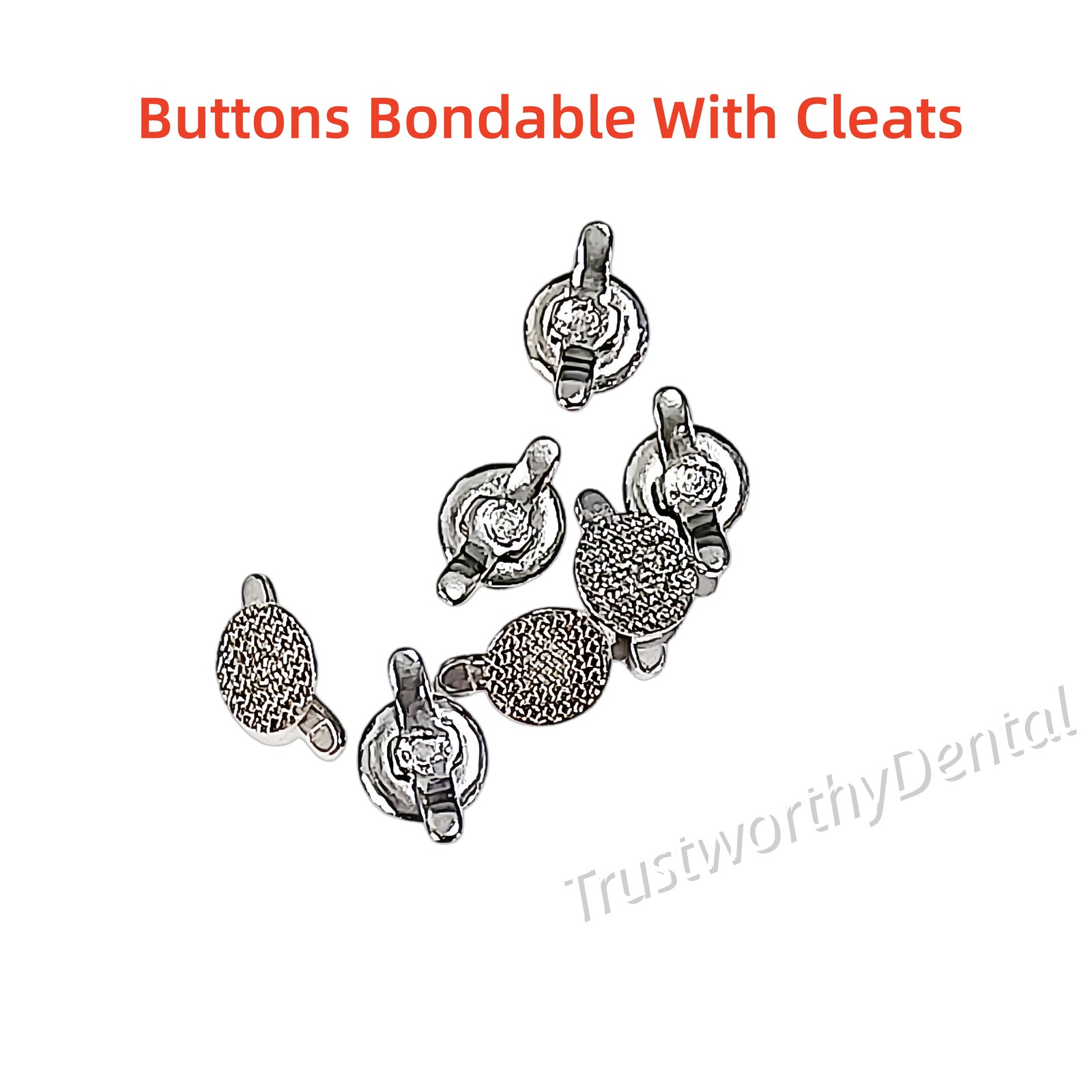 50 Pieces Dental Orthodontic Lingual Buttons Bondable Metal Round Base