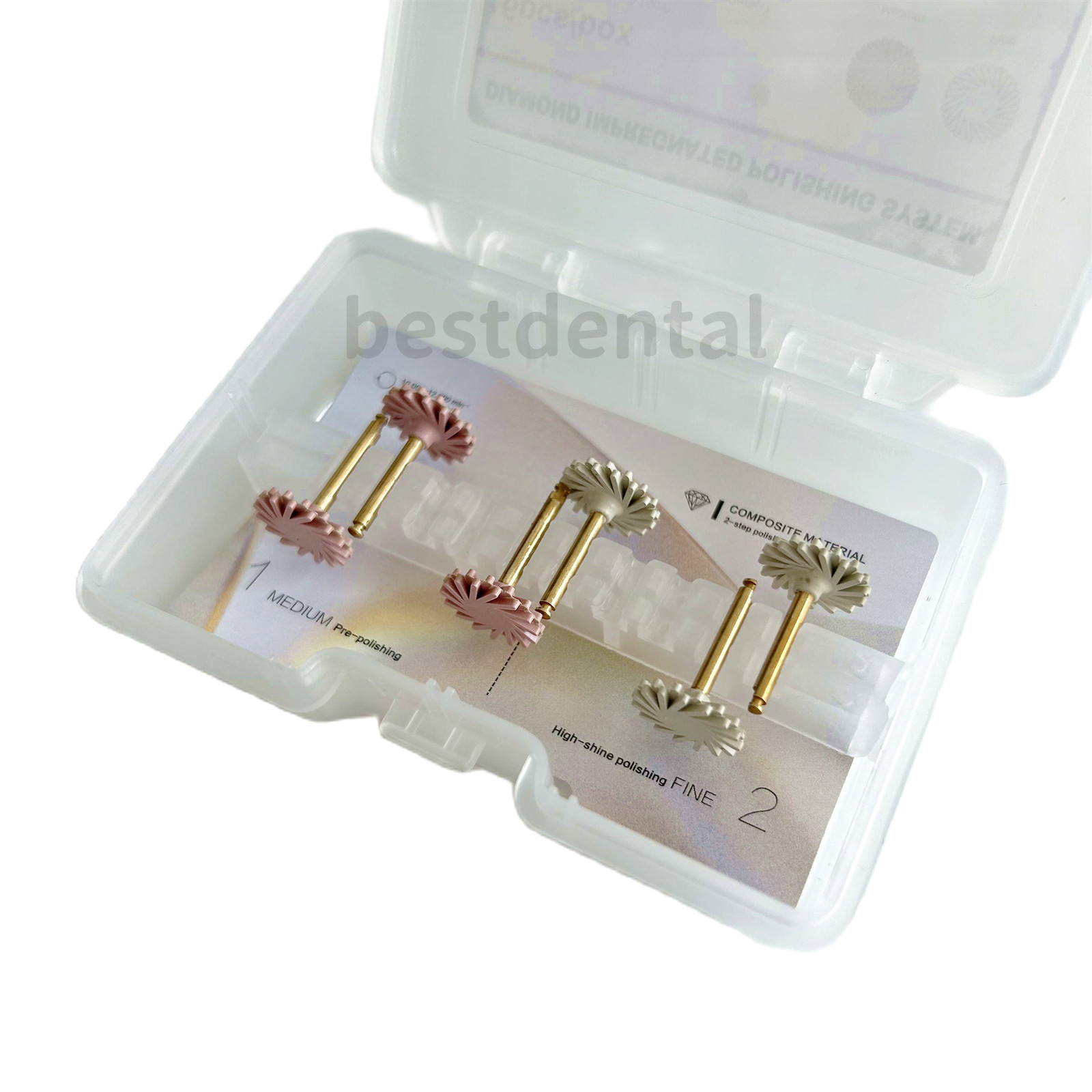 6Pc Dental Composite Polishing Wheel Kit 2-Step Polishing Diamond System RA Disc