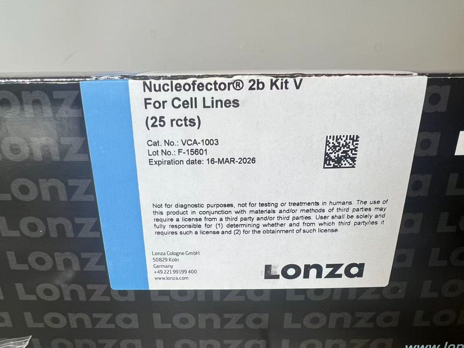 Lonza Amaxa Cell Line Nucleofectot Kit V, only 24 reactions, VCA-1003