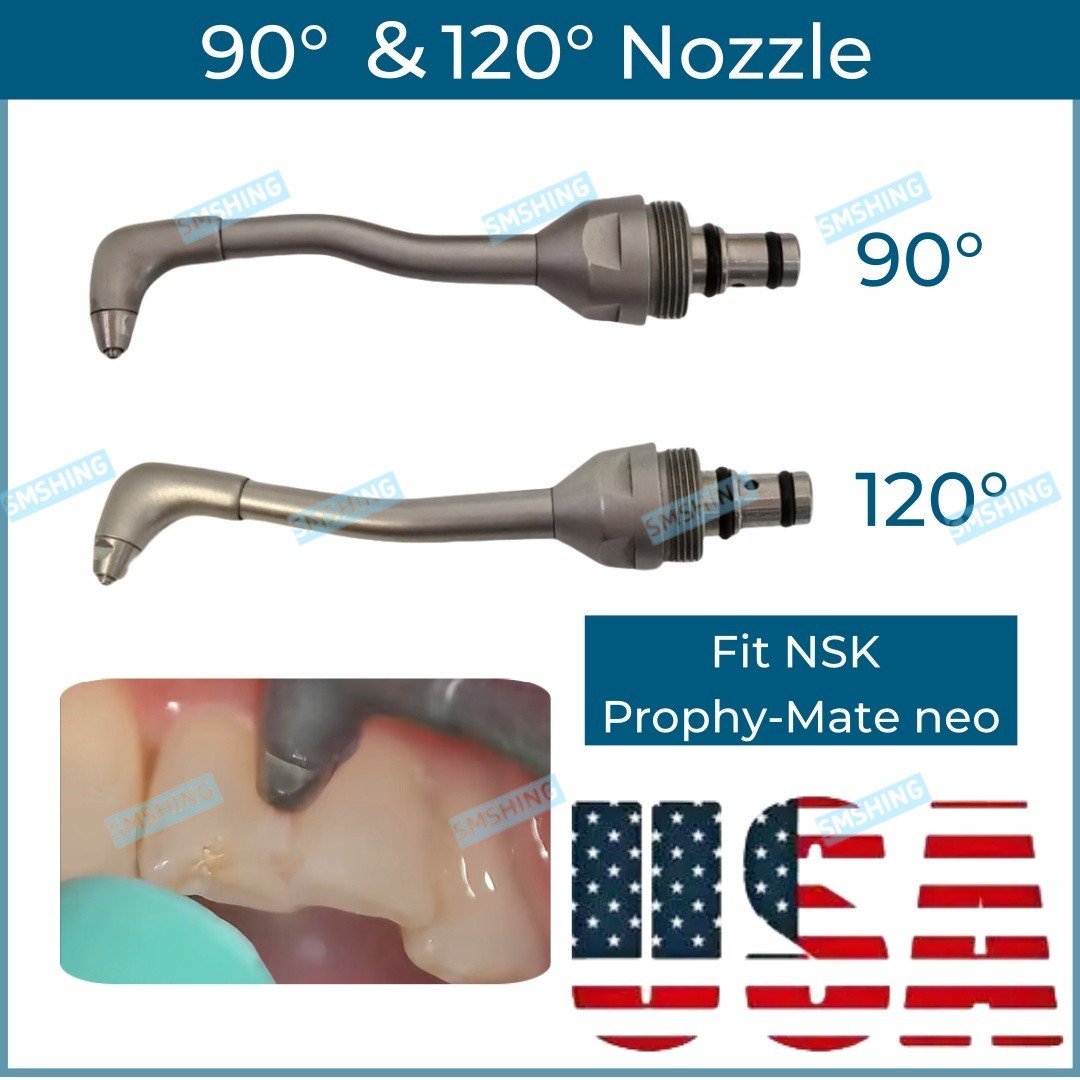 2Pcs Dental Air Polisher Nozzle Tip Head 90° 120 Angle Fit NEO NSK Prophy Mate