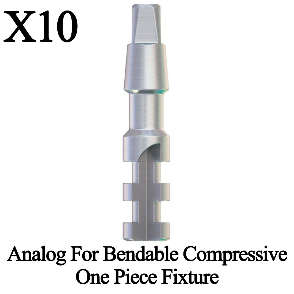 10x Dental Lab Analog For Bendable Compressive One Piece Fixture Prosthetic