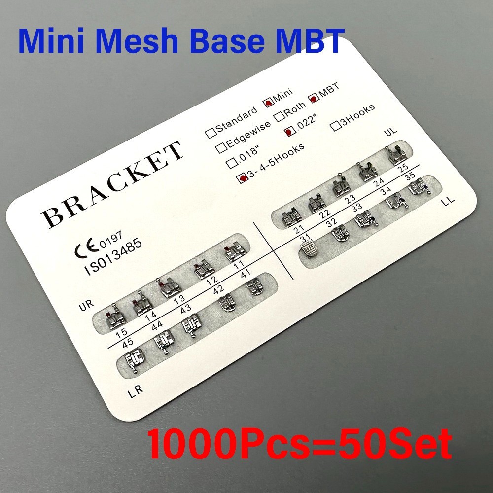 Dental MiM Moloblock Mesh Base Brackets Mini 022 slot 345 hooks Roth MBT Bracket