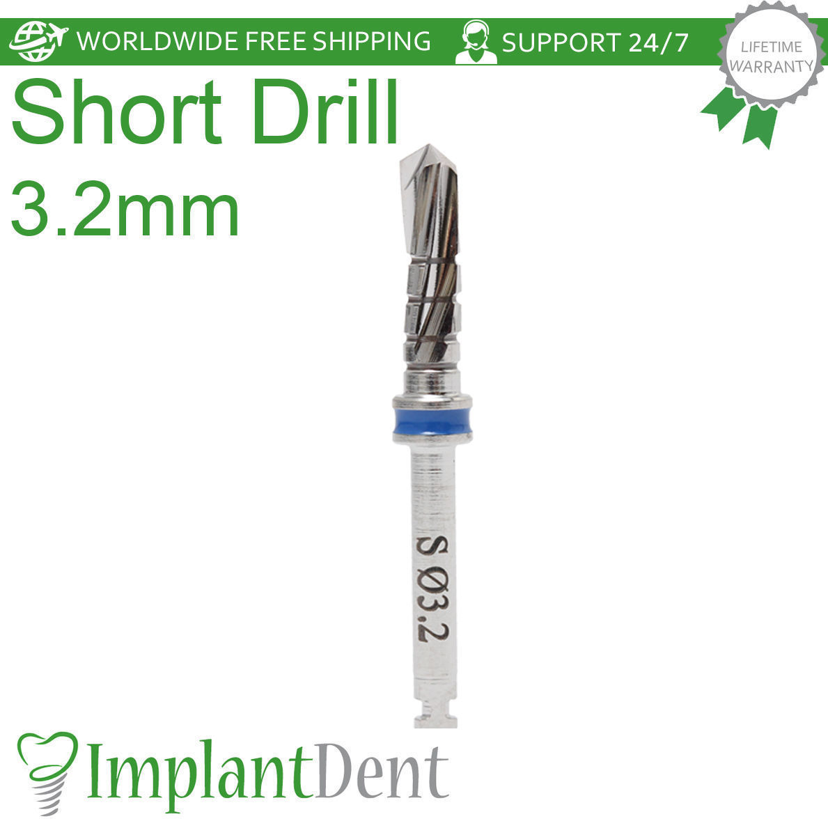 1x Dental Short Drills 11.5mm External Irrigated Stainless Steel Dentistry Tool