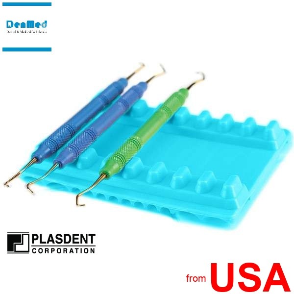 PLASDENT Instrument Mat- Small, NEON BLUE, 5-3/16in x 4-1/8in . Reversib 423964